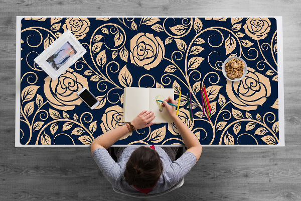 Desk mat Vintage golden roses