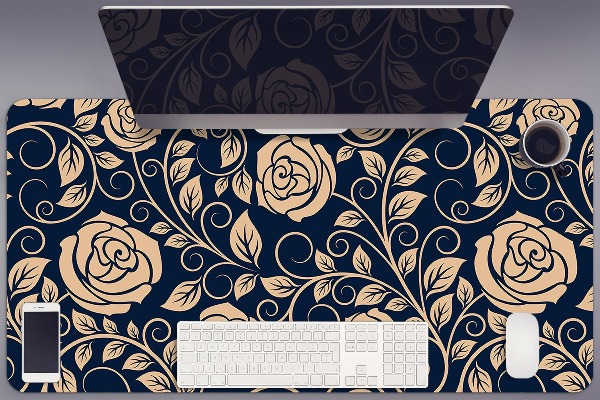 Desk mat Vintage golden roses