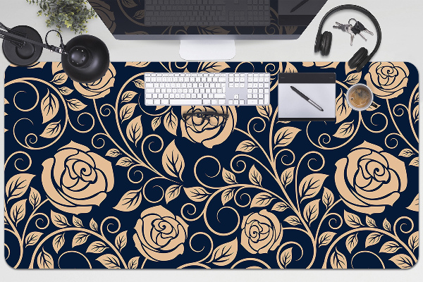 Desk mat Vintage golden roses