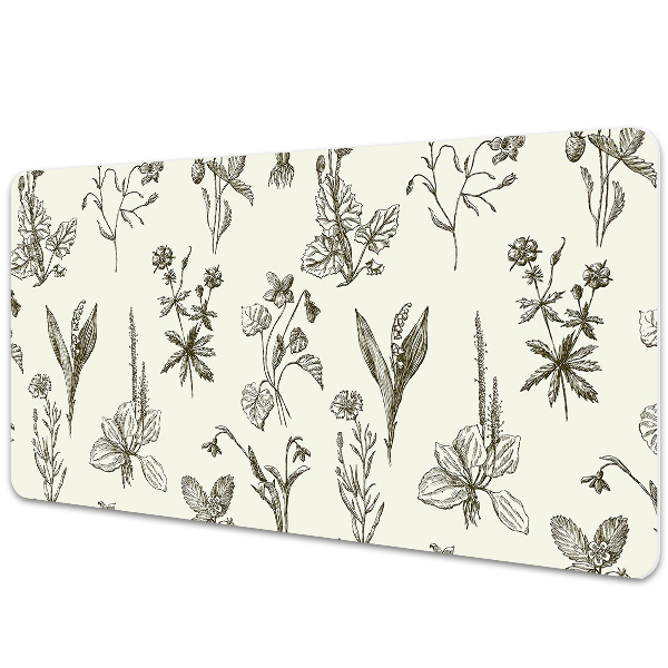 Full desk pad sketched flowers