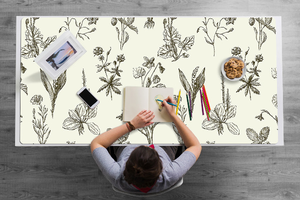 Full desk pad sketched flowers