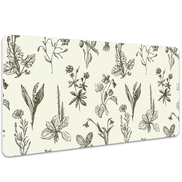 Full desk pad sketched flowers
