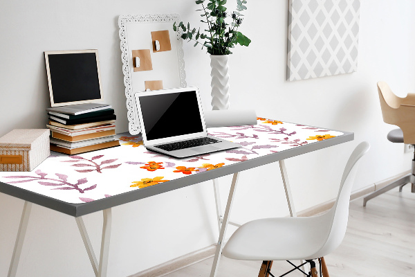 Full desk protector painted flowers