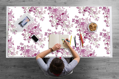 Large desk mat table protector pink flowers