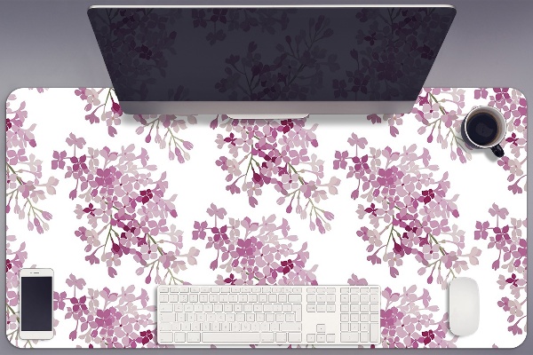 Large desk mat table protector pink flowers