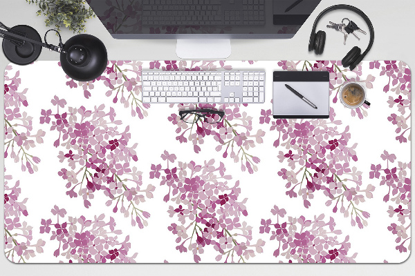 Large desk mat table protector pink flowers