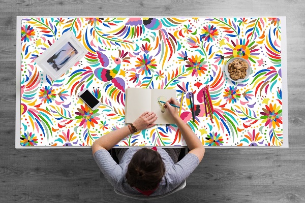 Large desk mat for children birds