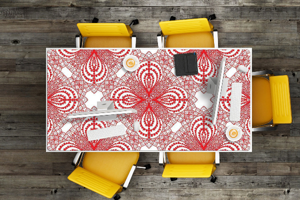 Full desk protector red lace