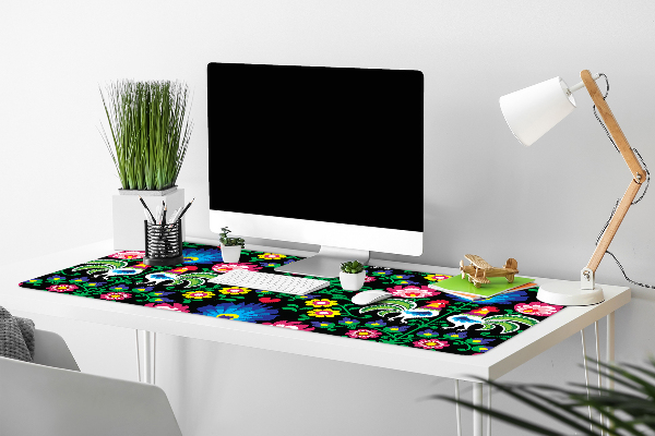 Large desk mat table protector folk art