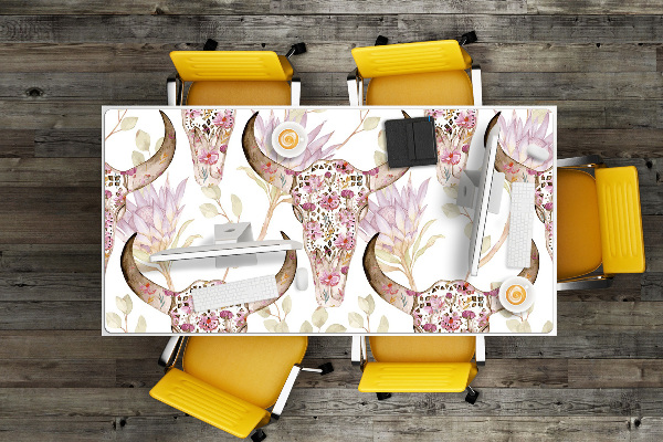 Full desk protector Skull in flowers