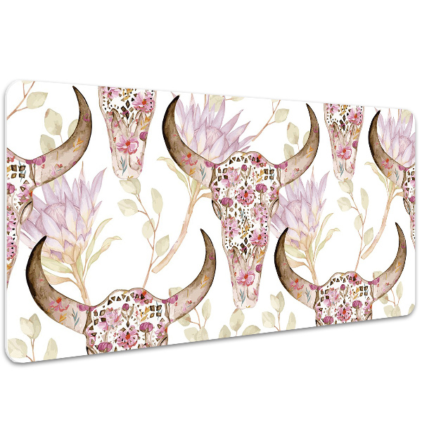 Full desk protector Skull in flowers