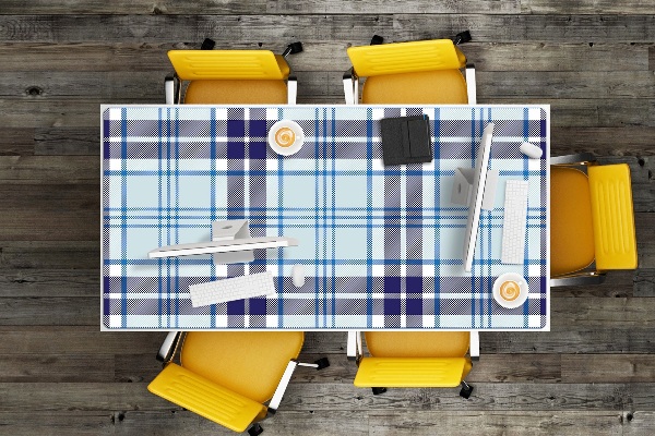 Large desk mat table protector Tartan