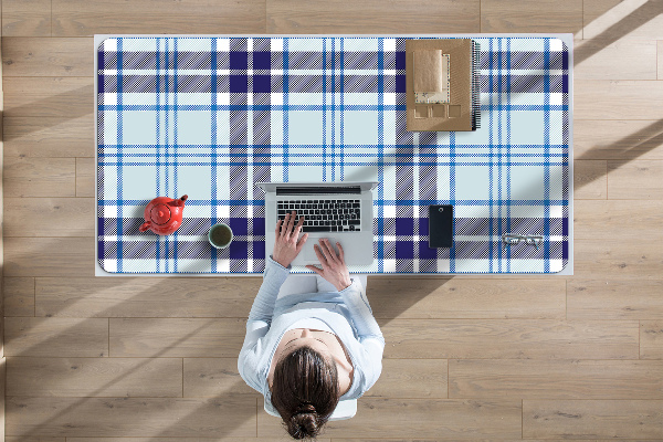 Large desk mat table protector Tartan