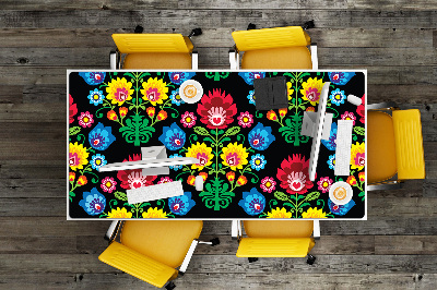 Large desk mat table protector folk art