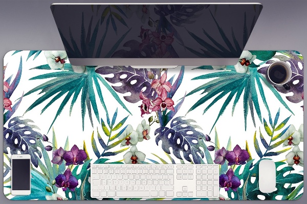 Full desk pad tropical leaves