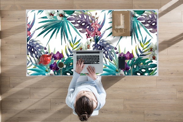 Full desk pad tropical leaves