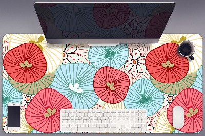 Full desk mat flowery pattern