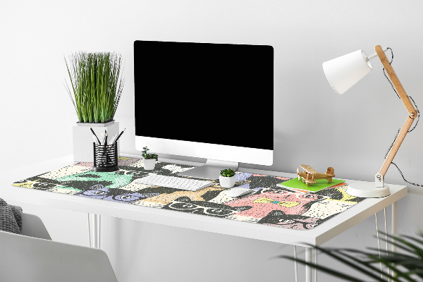 Large desk mat for children Cats