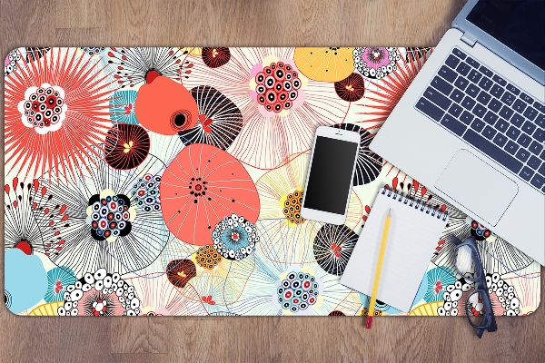 Full desk mat flowery pattern