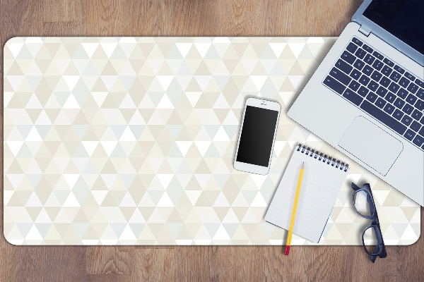 Large desk mat table protector triangles pattern