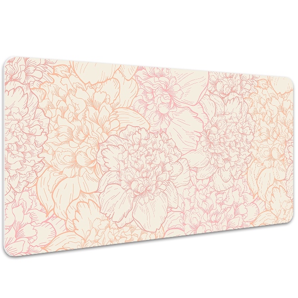 Full desk mat pink peonies