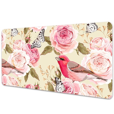 Desk mat Birds flowers butterflies