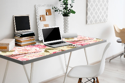 Desk mat Birds flowers butterflies