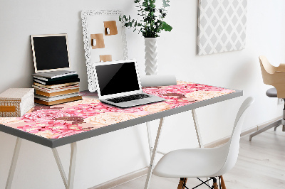 Full desk protector Roses and hydrangeas