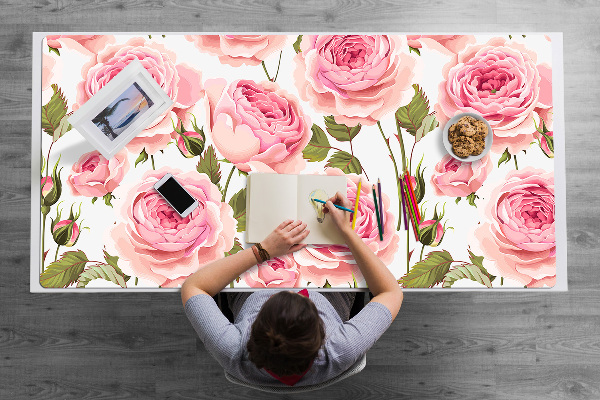 Large desk mat for children Beautiful roses