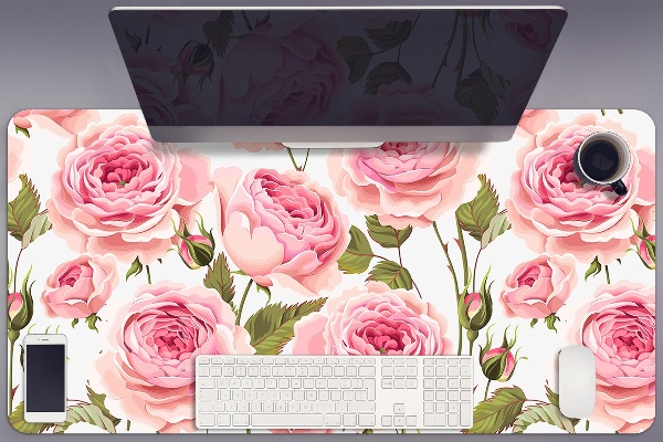 Large desk mat for children Beautiful roses