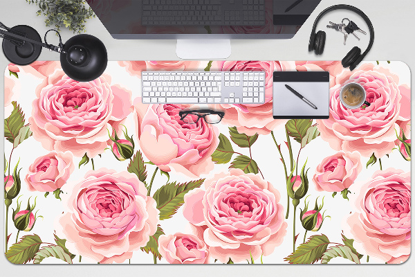 Large desk mat for children Beautiful roses