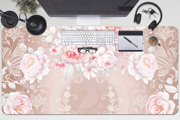 Large desk mat for children White roses