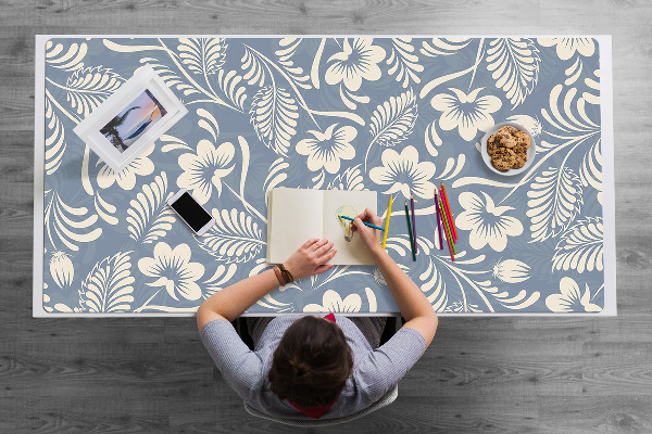 Desk mat blue ornament
