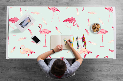 Full desk protector Flamingos and pen