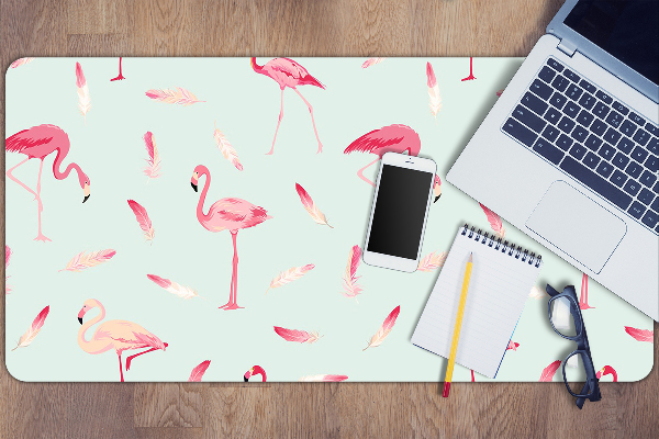 Full desk protector Flamingos and pen
