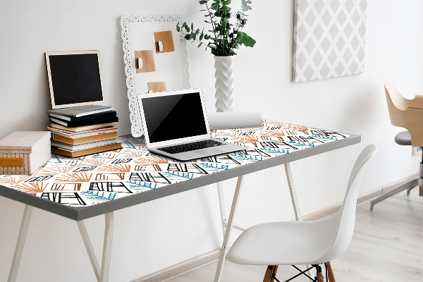 Large desk mat table protector ethnic pattern