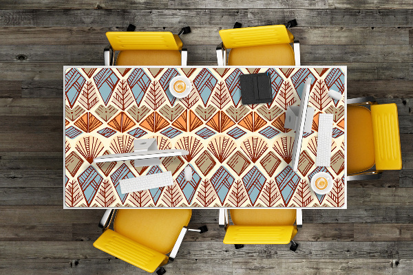 Full desk protector Ethnic brown pattern
