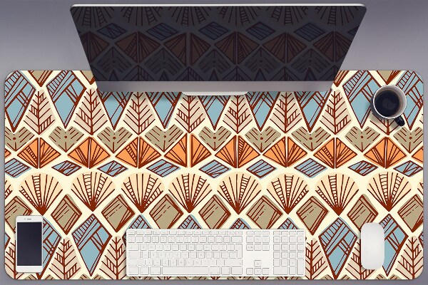 Full desk protector Ethnic brown pattern
