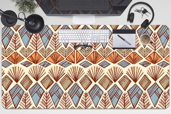 Full desk protector Ethnic brown pattern