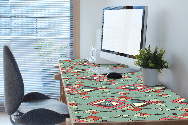Large desk mat table protector Aztec pattern