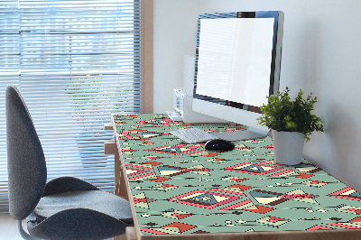 Large desk mat table protector Aztec pattern