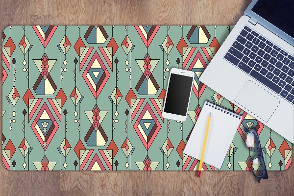 Large desk mat table protector Aztec pattern