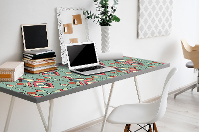 Large desk mat table protector Aztec pattern