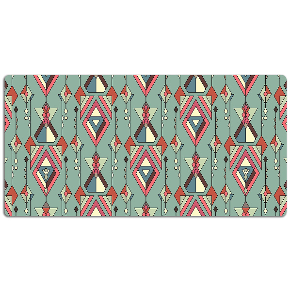 Large desk mat table protector Aztec pattern