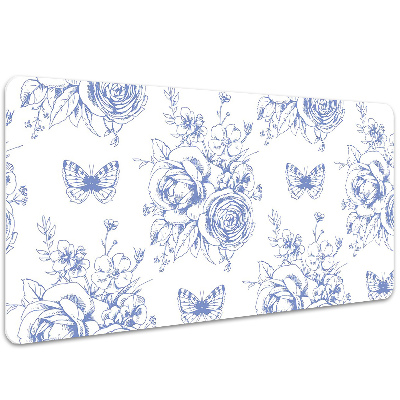Desk pad Butterflies and flowers