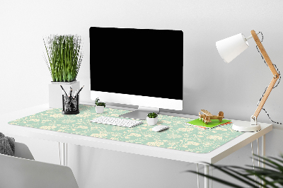 Large desk pad PVC protector white flowers