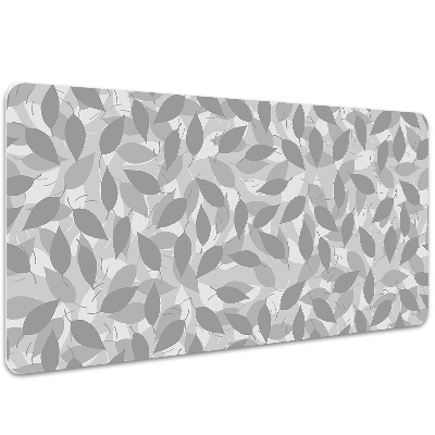 Large desk pad PVC protector gray leaves