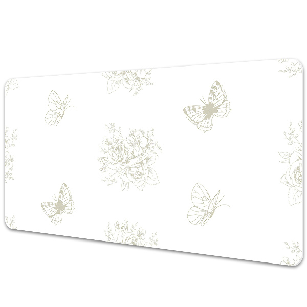 Desk pad Butterflies and flowers