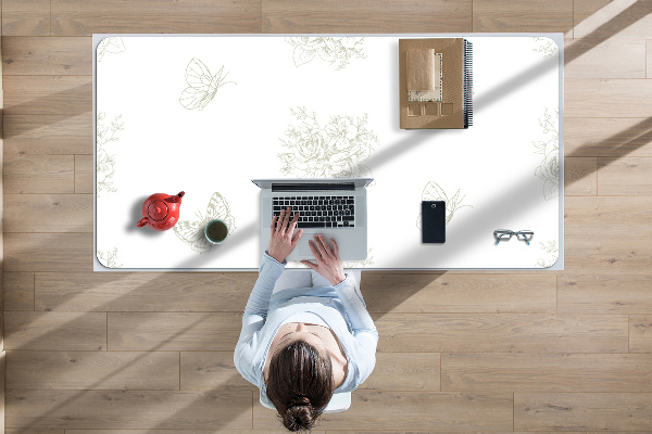 Desk pad Butterflies and flowers