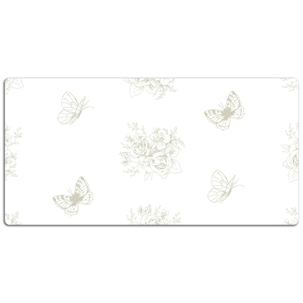 Desk pad Butterflies and flowers